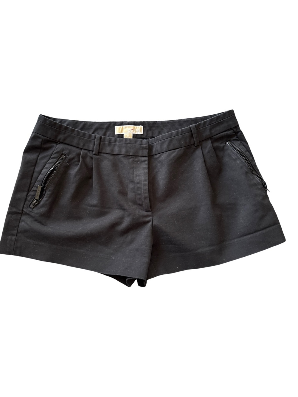 Black Michael, Michael Kors dress shorts, size 12, side zipper pockets,